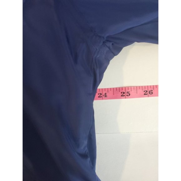 Vtg Adidas Three Stripe Blue Fleece Lined Full Zip Nylon Windbreaker, Size L - Picture 10 of 12